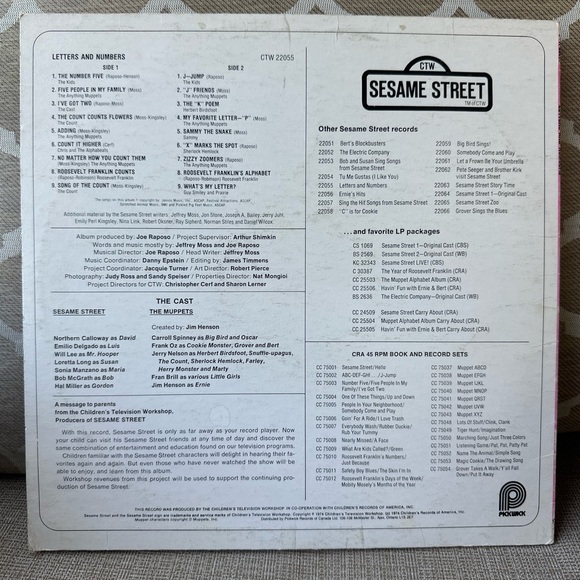 Sesame Street - Letters and Numbers Too - Sesame Street Children’s LP -Fair/Poor - Picture 2 of 8